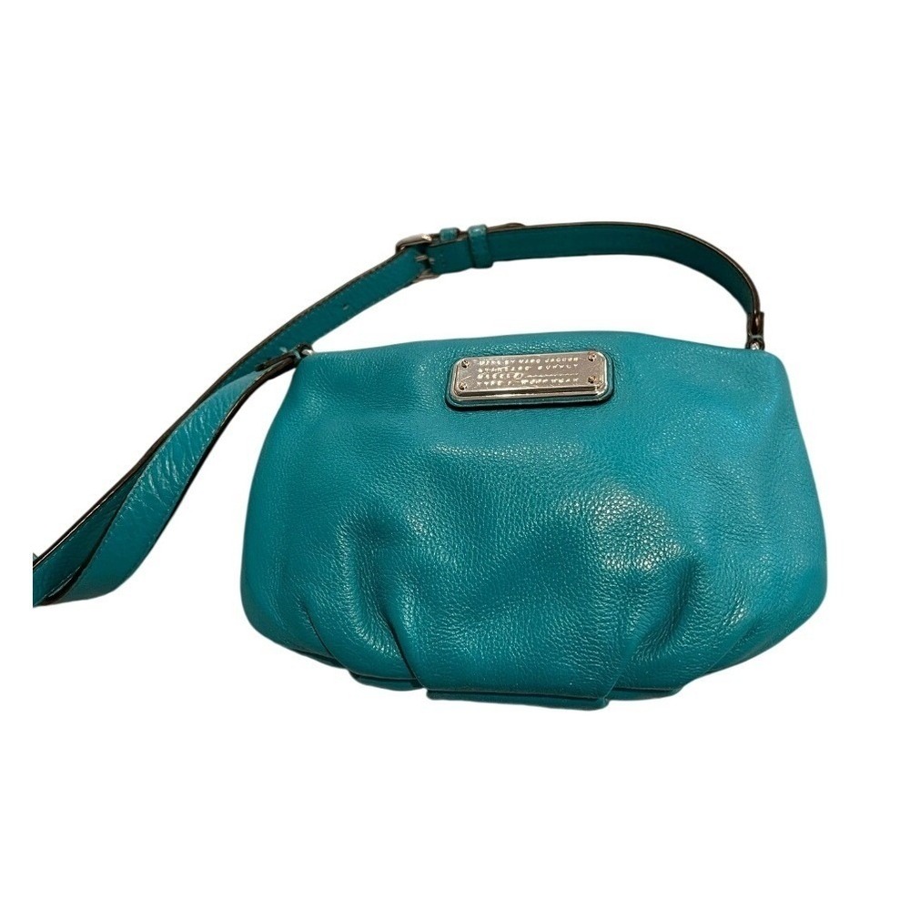 Marc by Marc Jacobs Classic Q Karlie Teal Blue Pebbled Leather Crossbody Bag